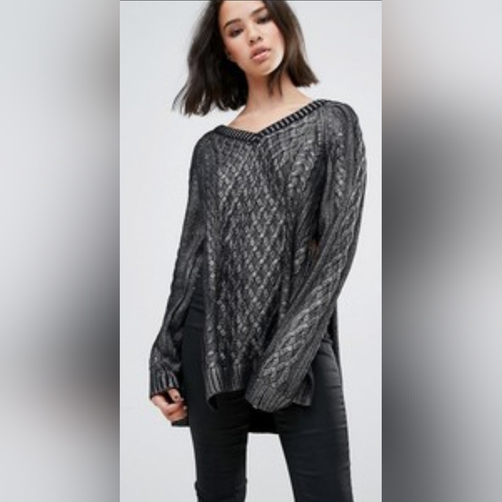Religion We Live In Black Pullover Sweater With Side Slits XS